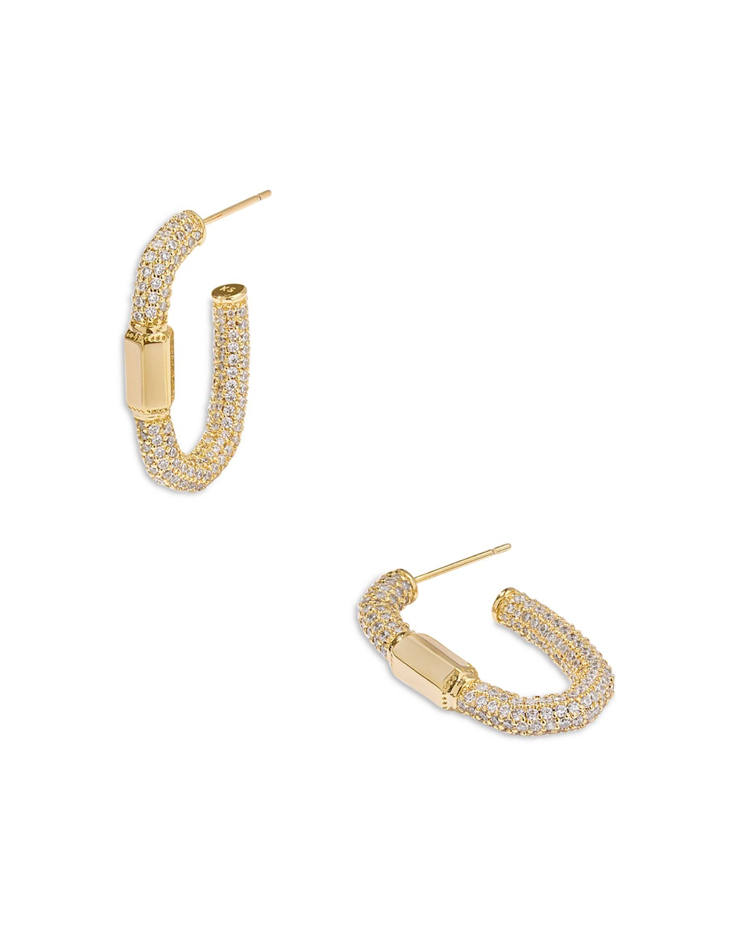 Emery Pavé Oval Hoop Earrings