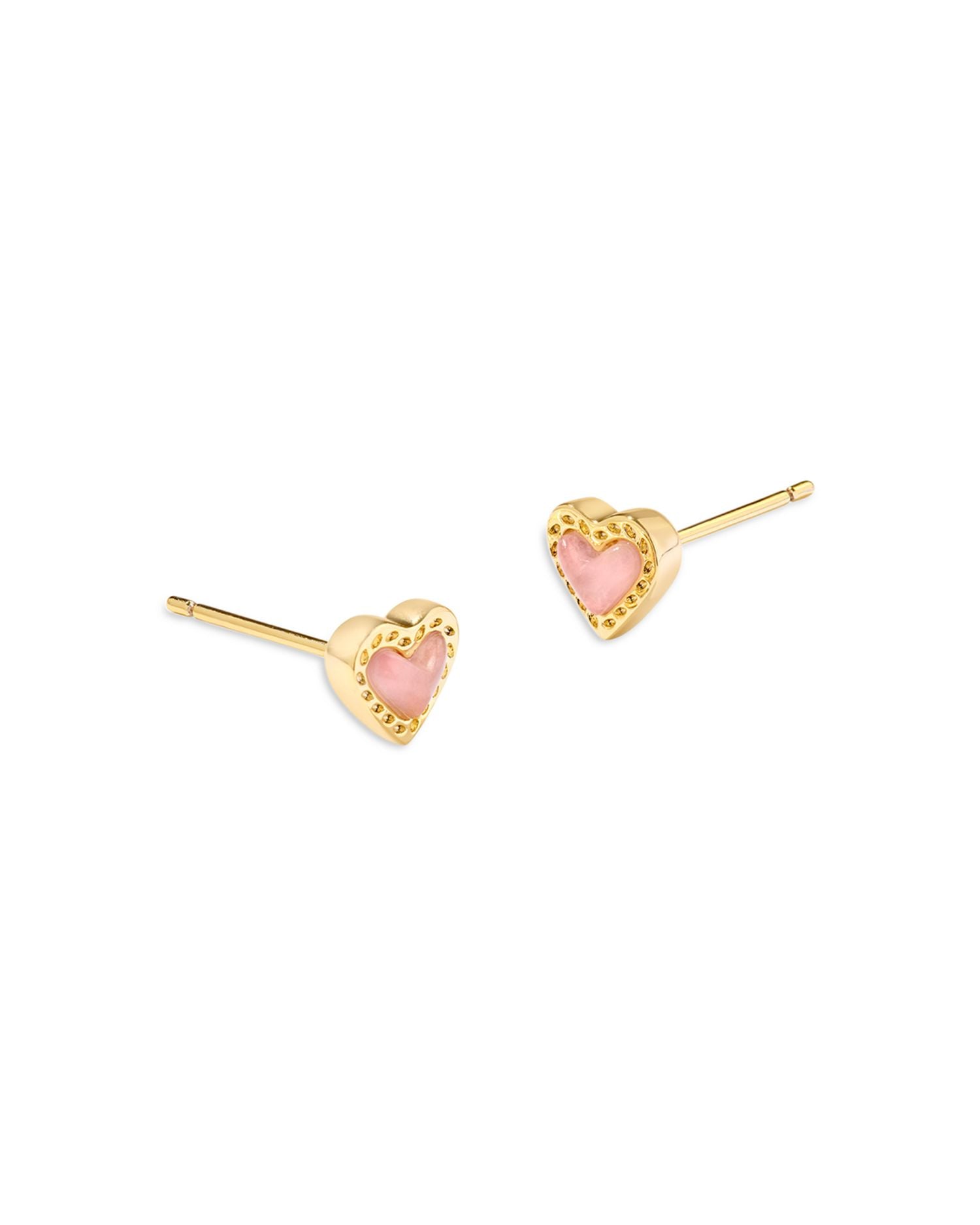 Ari Lab Grown Kyocera Opal Mini Heart Earrings