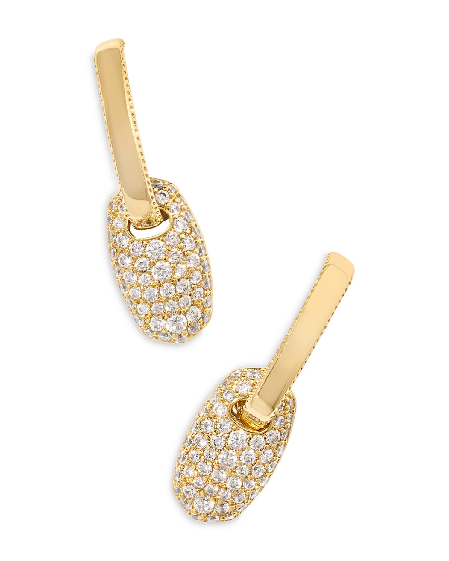 Bailey Pavé Dangle Huggie Hoop Earrings