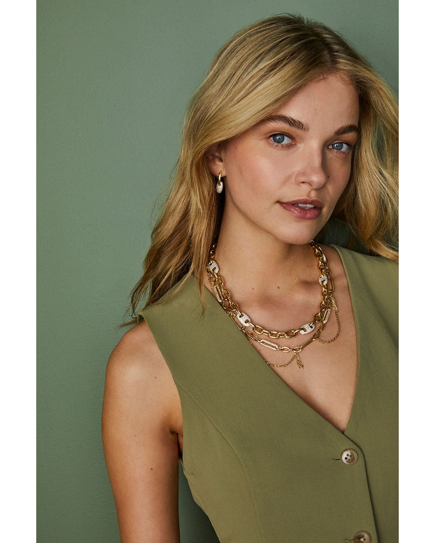 Bailey Pavé Dangle Huggie Hoop Earrings