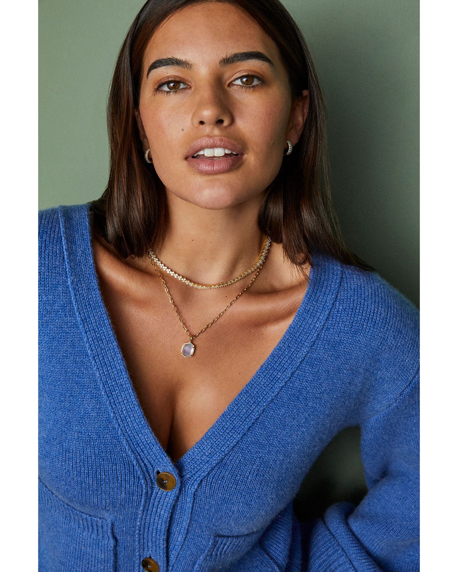 Emery Cluster Adjustable Tennis Necklace, 19"