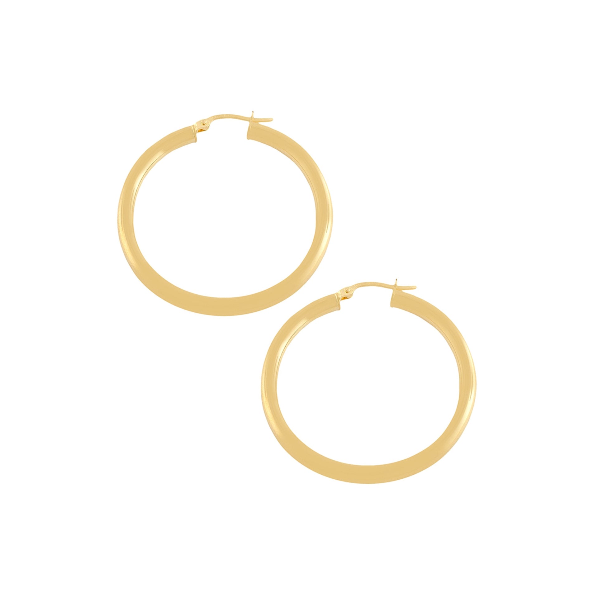 14k Gold Tube Hoop Earrings