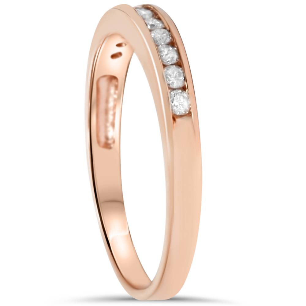 1/4ct Channel Set Diamond Wedding Ring 14K Rose Gold