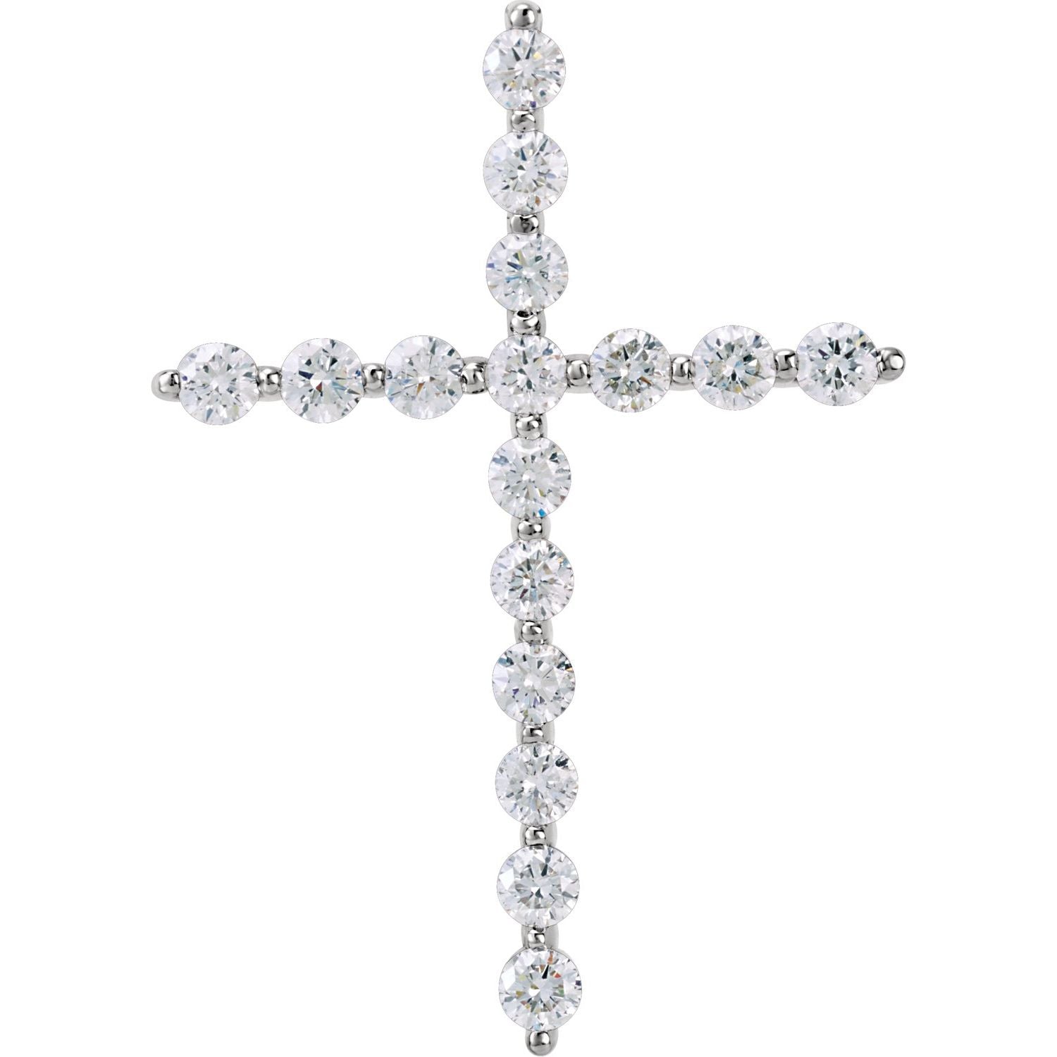 14k Gold 1/2ct Lab-grown Diamond Cross Pendant