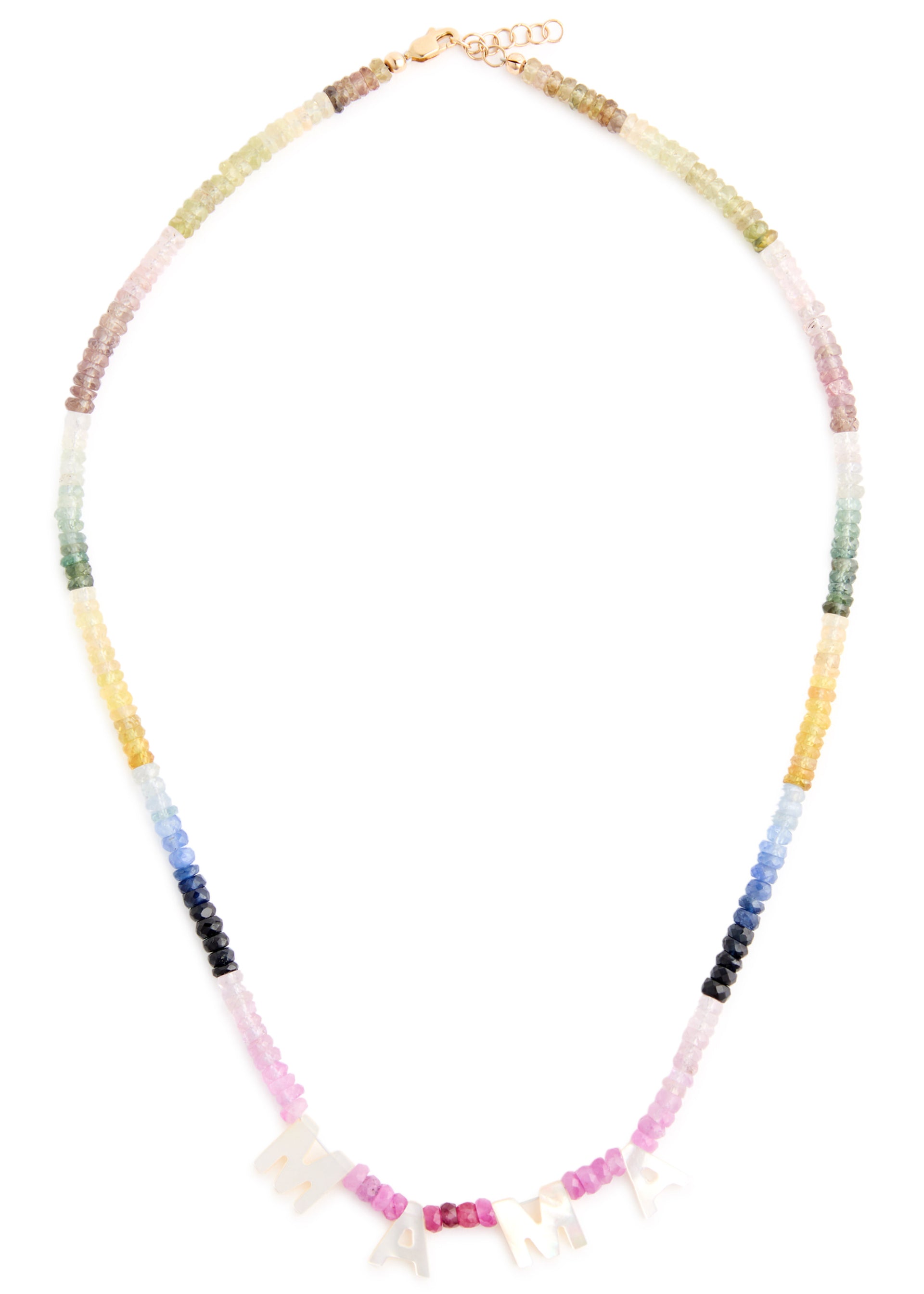 Mama embellished beaded necklace