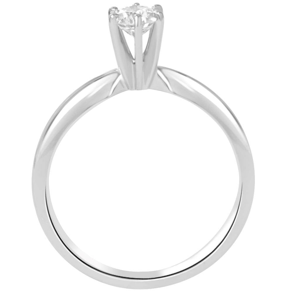 1/3ct Round Diamond Solitaire Engagement Ring 14K White Gold Size 6