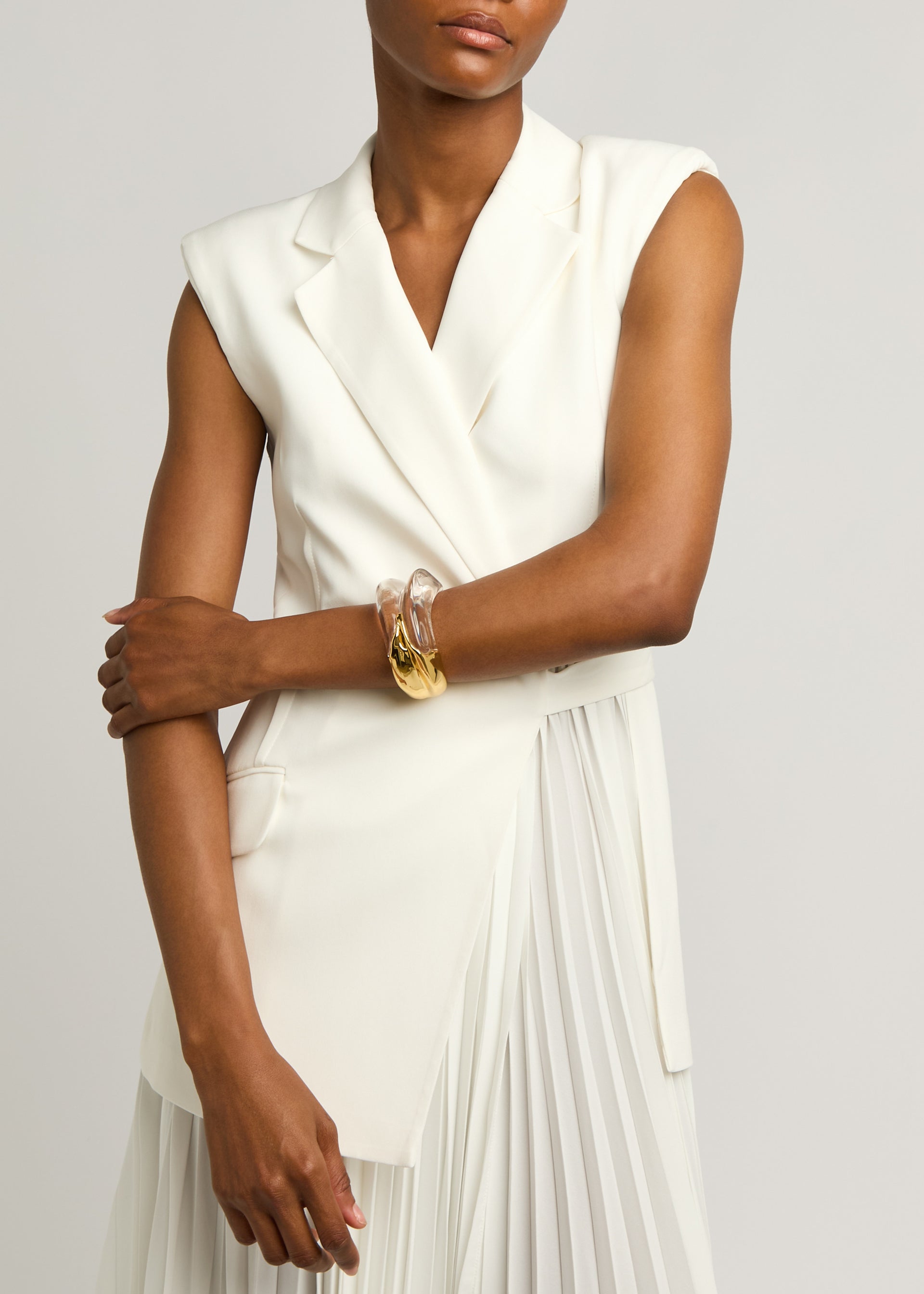 Molten 14kt gold-plated and Lucite bracelet