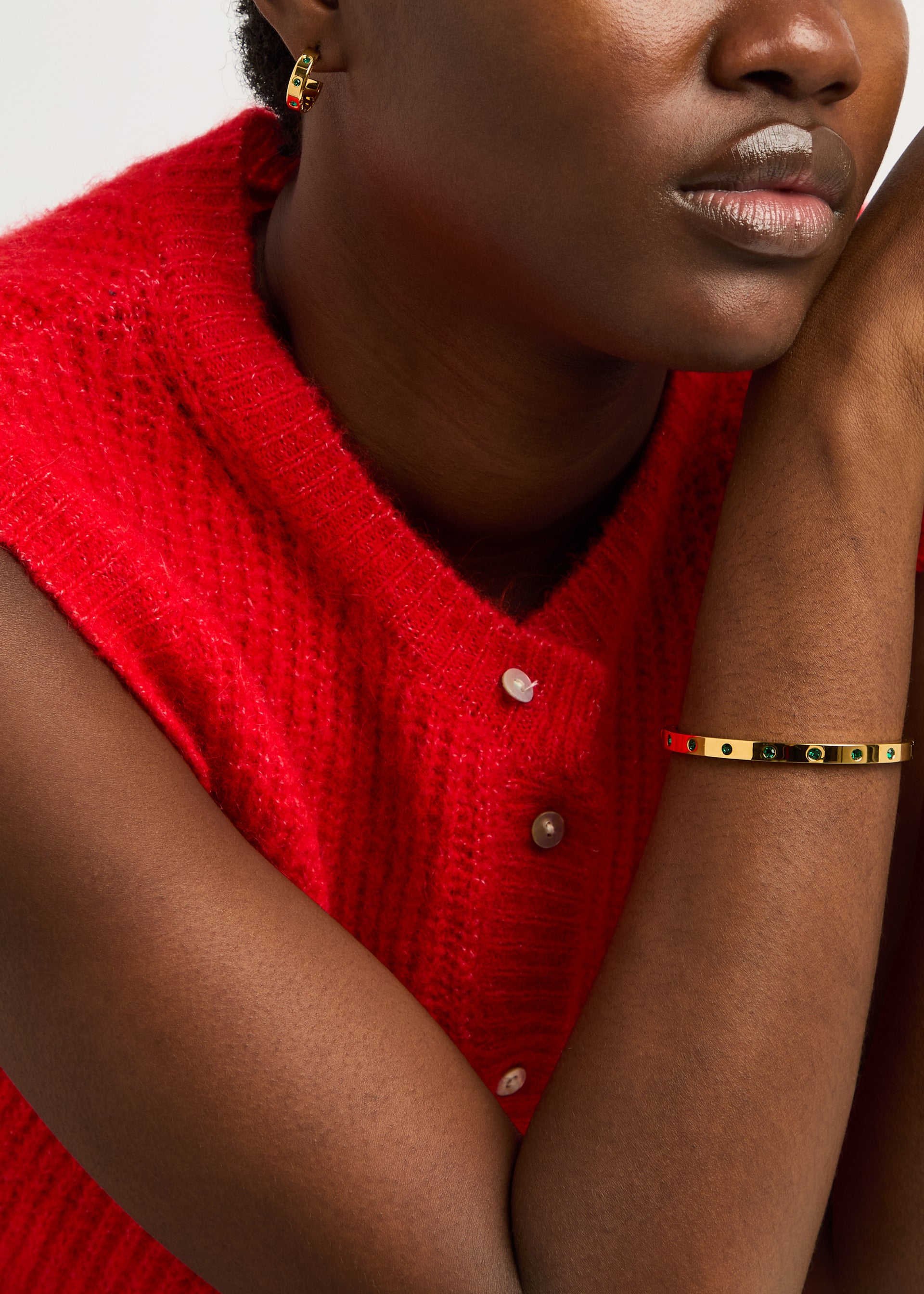 Set In Stone crystal-embellished hoop earrings