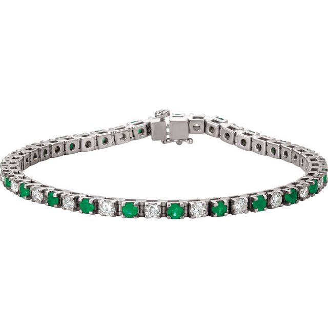 3.8Ct Emerald-Cut Lab-grown Diamond Bracelet in 14K White Gold
