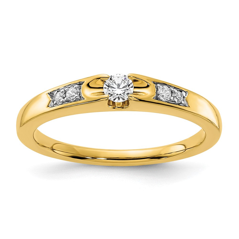 14k Yellow Gold Lab Grown Diamond Engagement Ring 0.15ct Clarity- VS Color- G-H