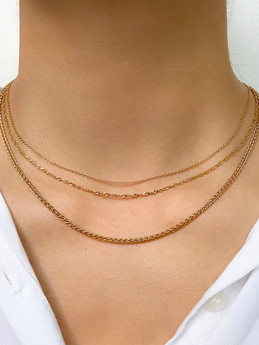 14K Gold Vermeil Twist Chain Necklace