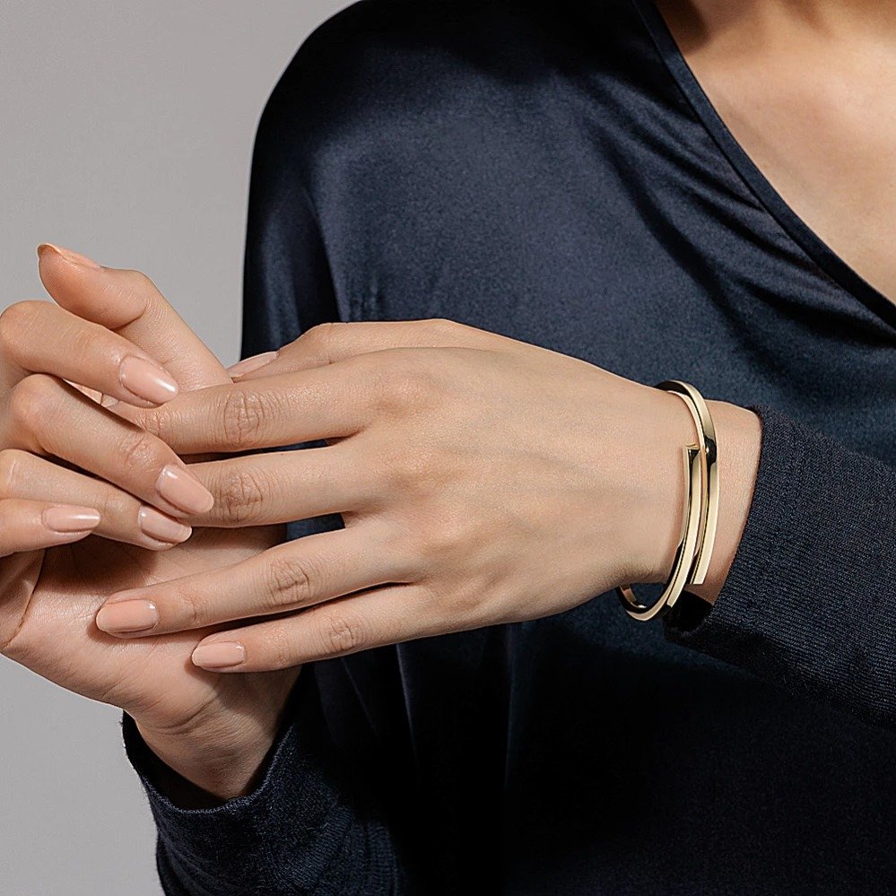 14K Yellow Gold Bypass Bangle Bracelet