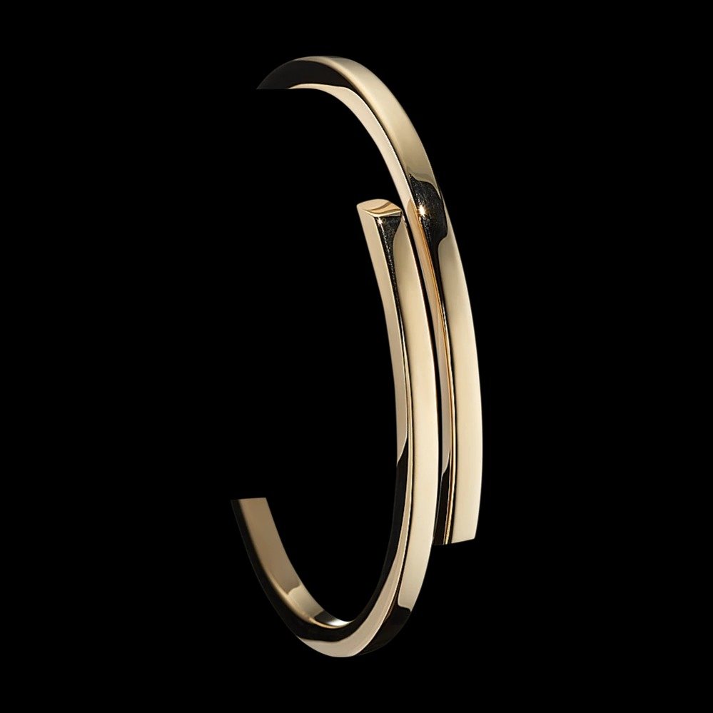 14K Yellow Gold Bypass Bangle Bracelet -  - Aureus Boutique