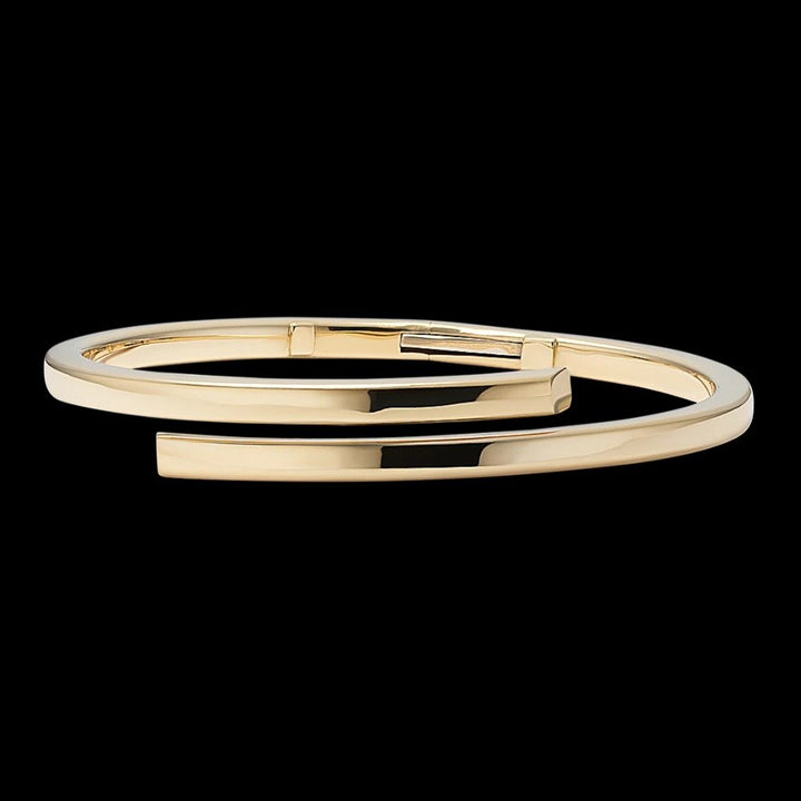 14K Yellow Gold Bypass Bangle Bracelet -  - Aureus Boutique