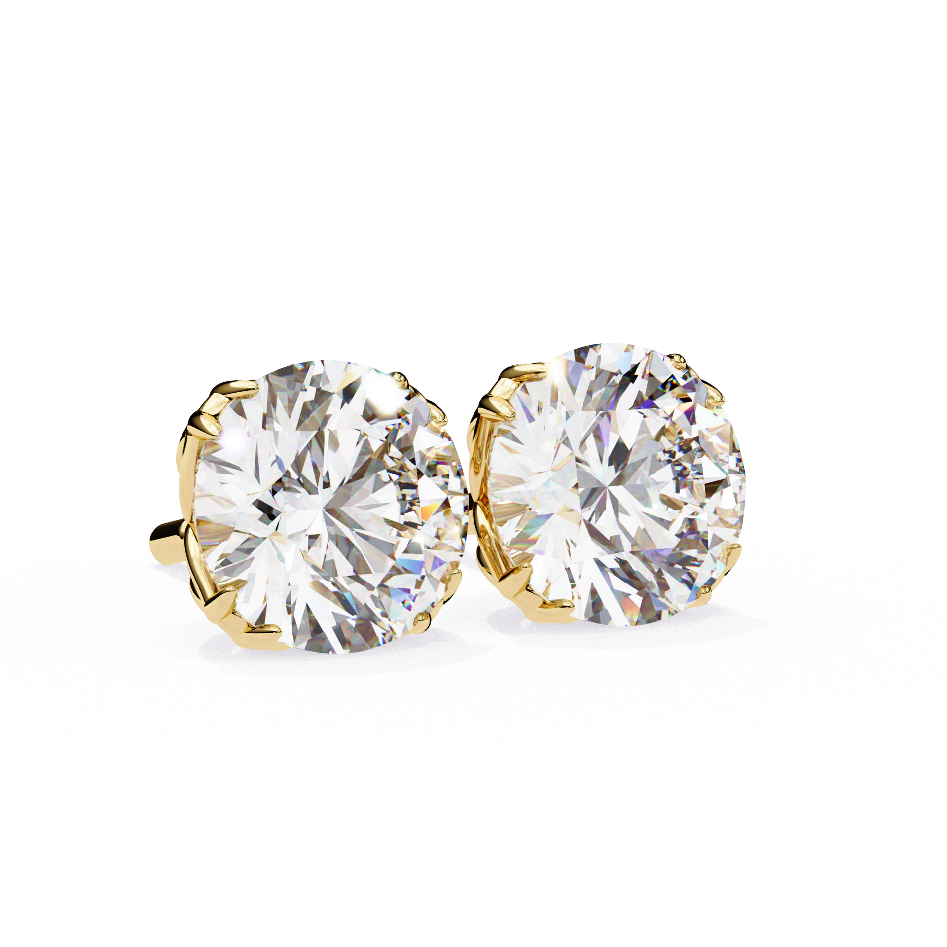 Round-Cut Lab-grown Diamond Vintage Studs in 10K White Gold