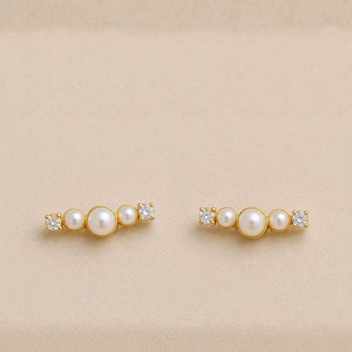 Aurora Diamond & Pearl Ear Climbers