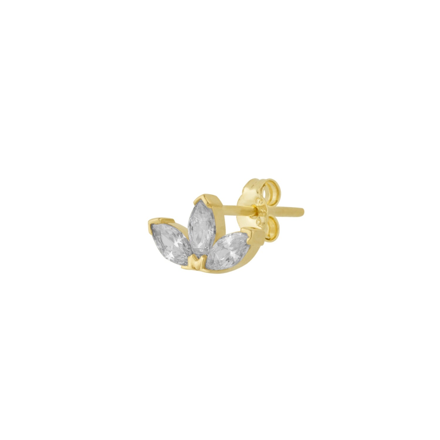14Ct Solid Gold Crown Single Earring