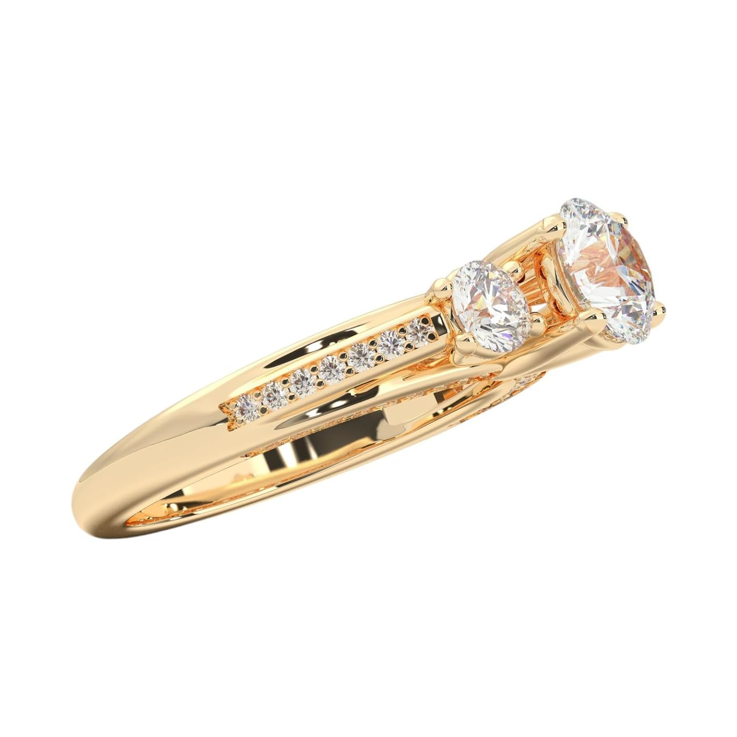 14K Gold 2 CT. T.W. Round Lab Created Diamond Custom Engagement Ring D Color VVS1-VS1 Clarity 3EX IGI Certified