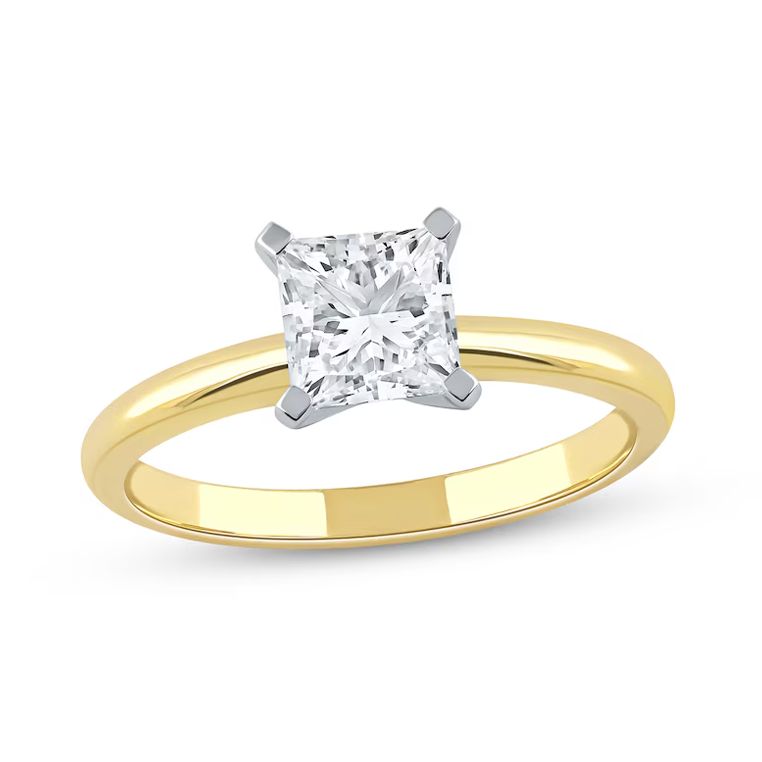 14K Gold 0.5 to 3 CT. T.W. Princess Cut Lab Created Diamond Custom Engagement Ring VVS1-VS1 Clarity 3EX IGI Certified