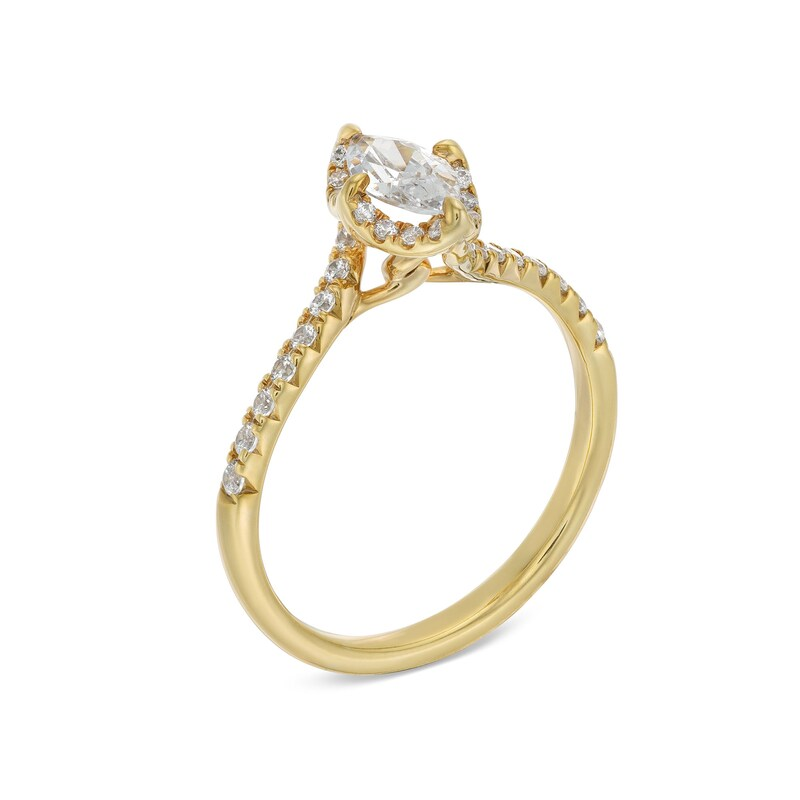 14K Gold 0.75 to 3.25 CT.T.W. Marquise Cut Lab Created Diamond Engagement Band IGI Certified