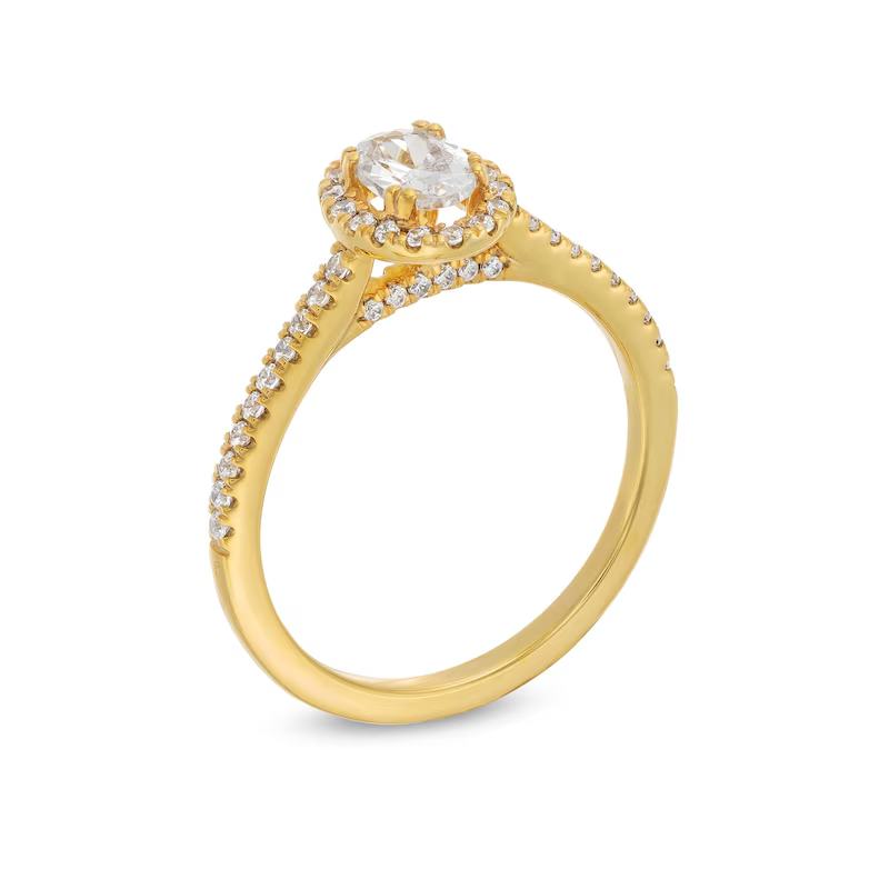 14K Gold 0.75 to 3.25 CT.T.W. Oval Lab Created Diamond Custom Frame Engagement Band D VVS1-VS1 IGI Certified