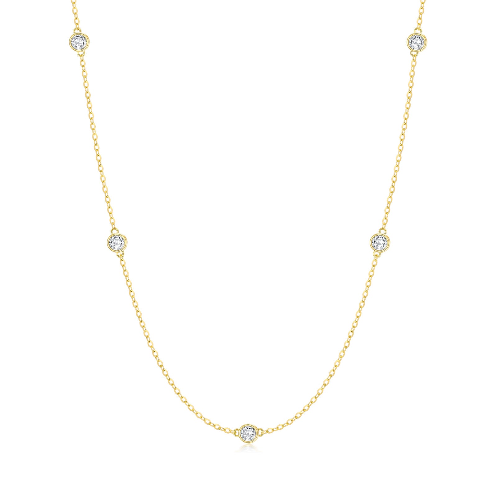14K Gold 0.5 CT.T.W. Lab Created Diamond Cable Chain Necklace