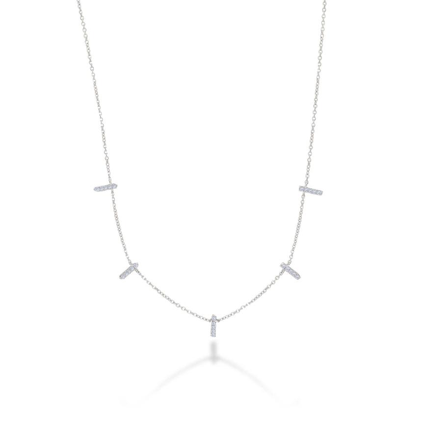 Pave Diamond Bars Necklace