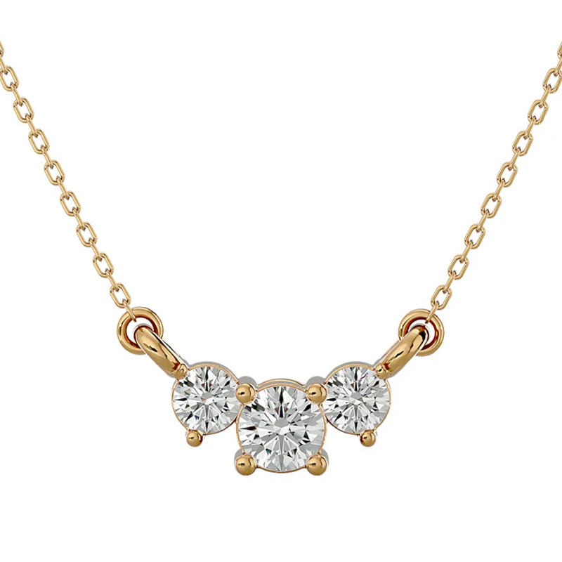 14K Gold 0.5CT Round Diamond Necklace