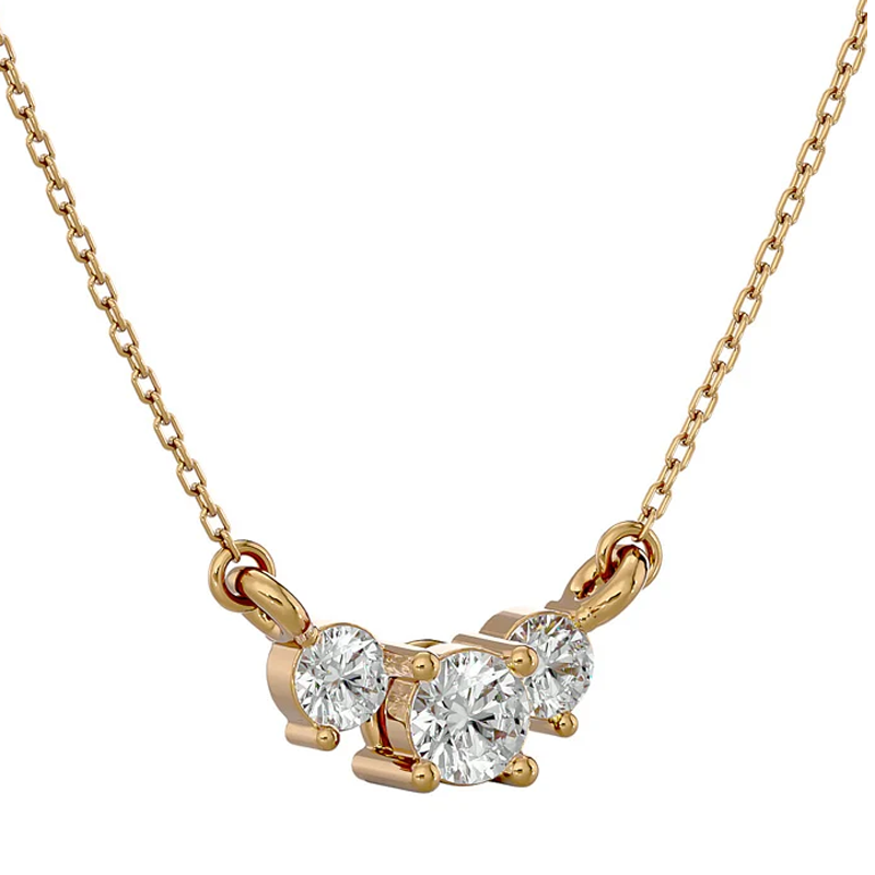 14K Gold 0.5CT Round Diamond Necklace