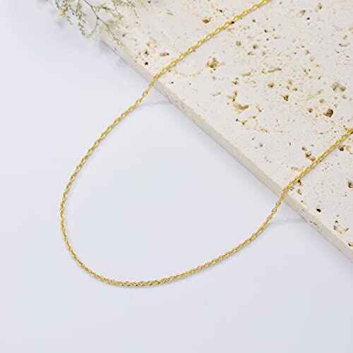 14K Gold 1.5mm Rope Chain Necklace