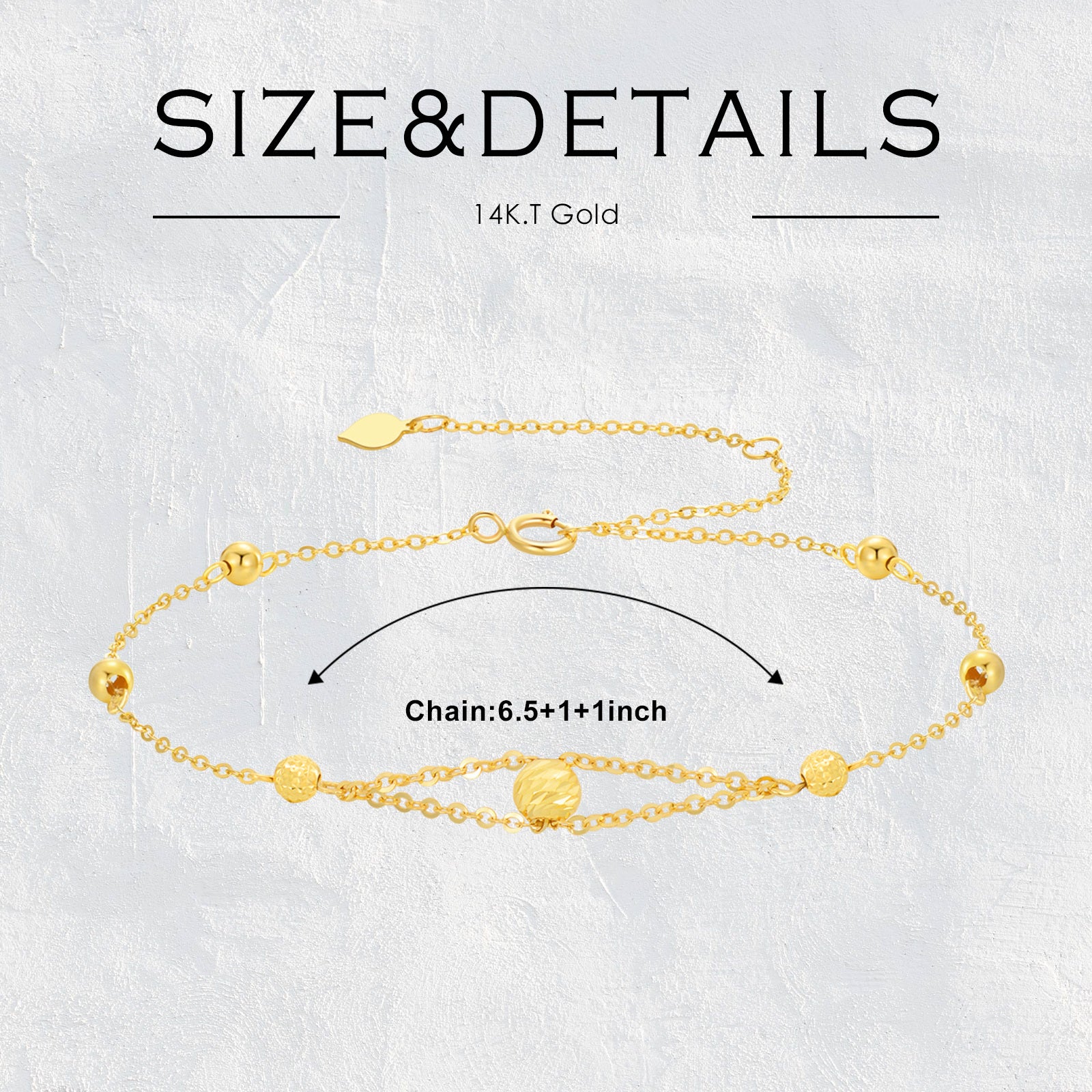 14K Gold Ball Beads Bracelet