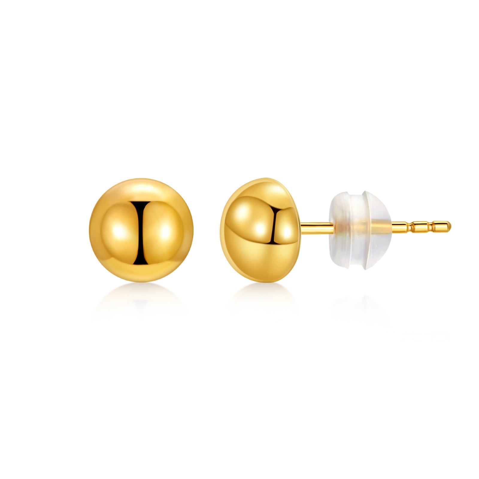 18K Gold Ball Stud Earrings