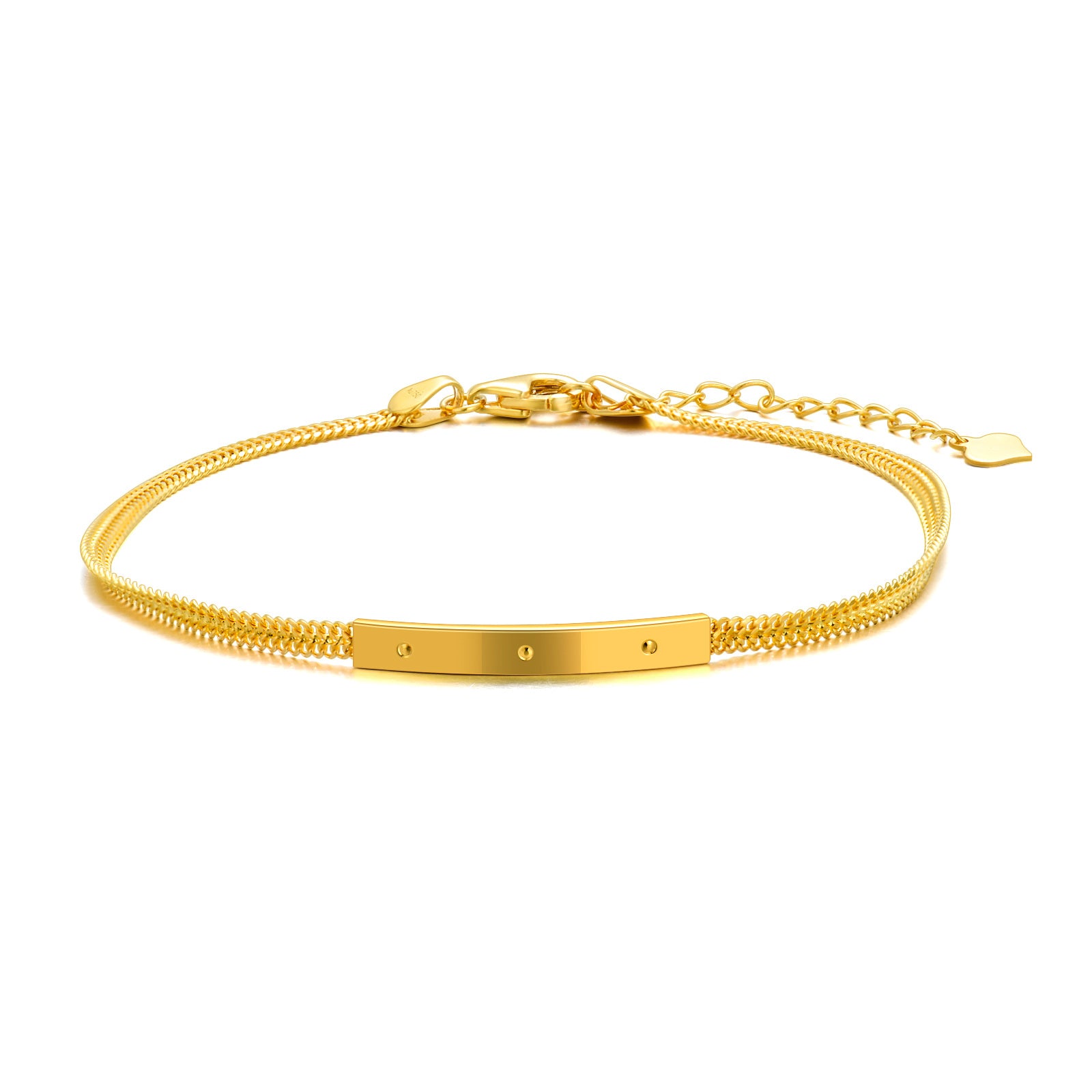 18K Gold Bar Identification Bracelet for Women