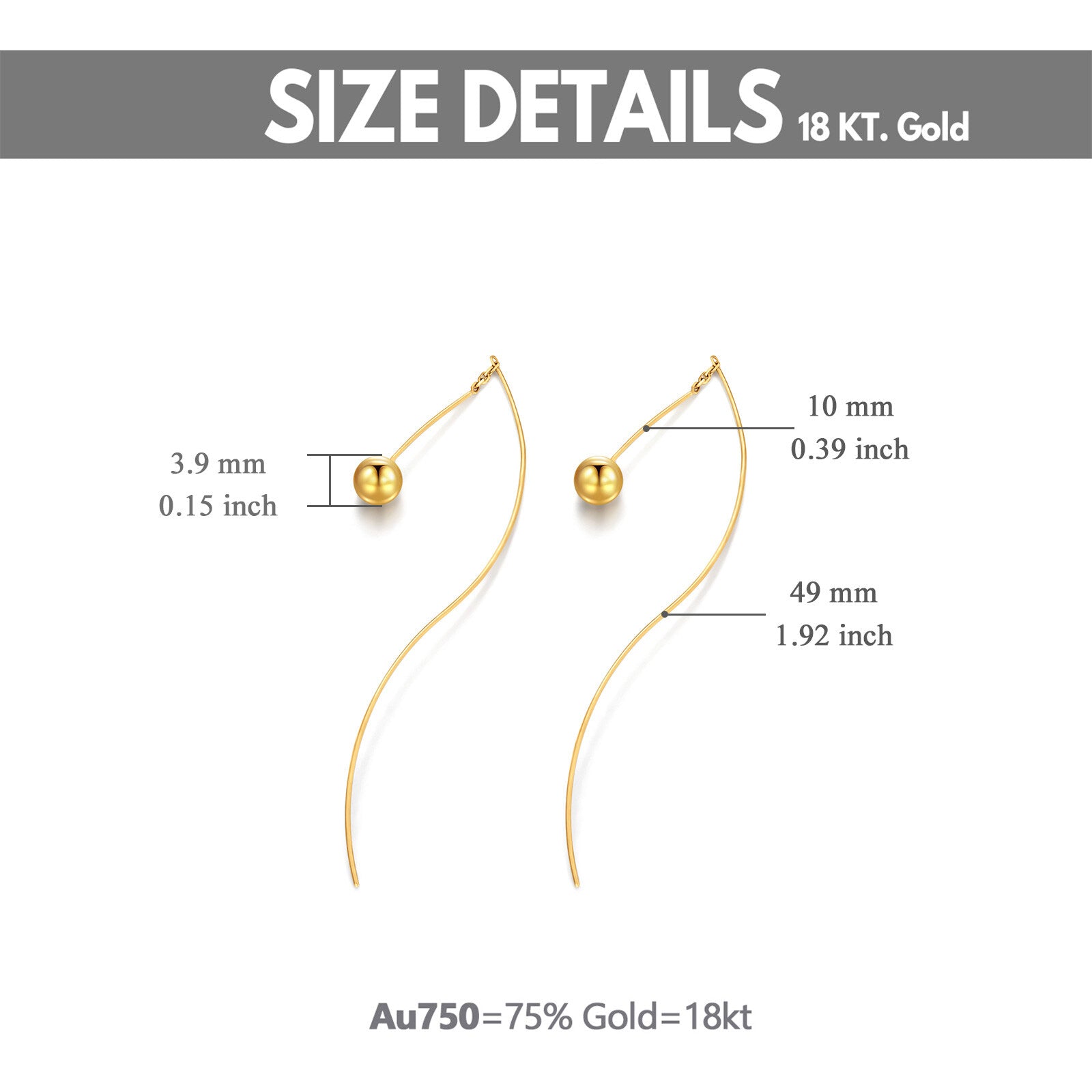 18K Gold Bead Drop Earrings