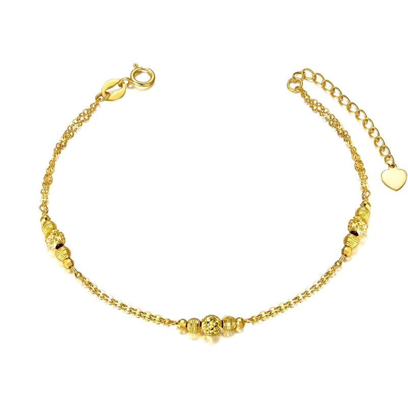 9K Gold Beads Bracelet for Women