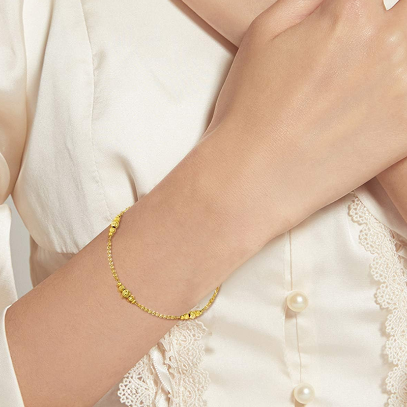 9K Gold Beads Bracelet for Women