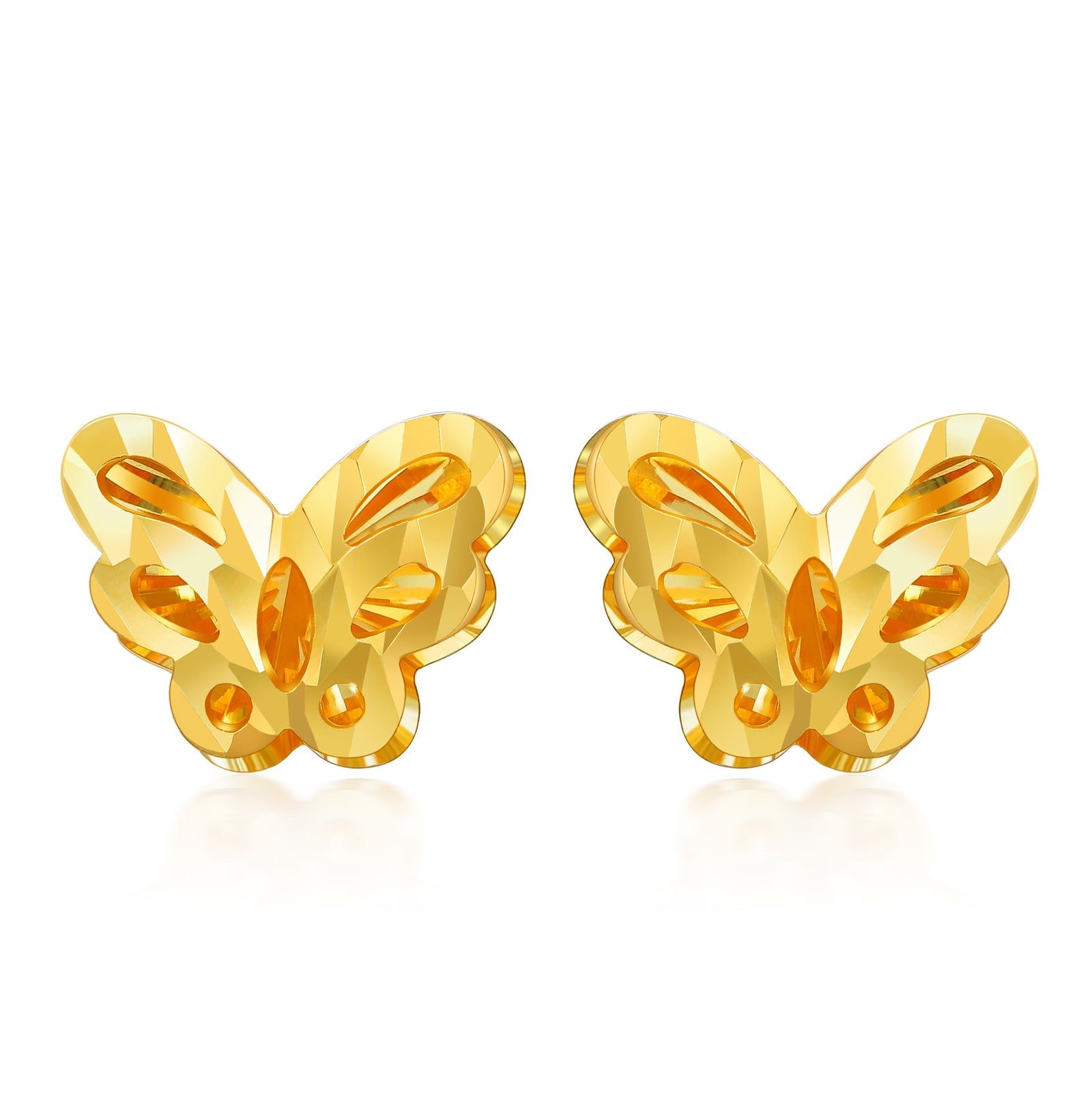 18K Gold Butterfly Stud Earrings