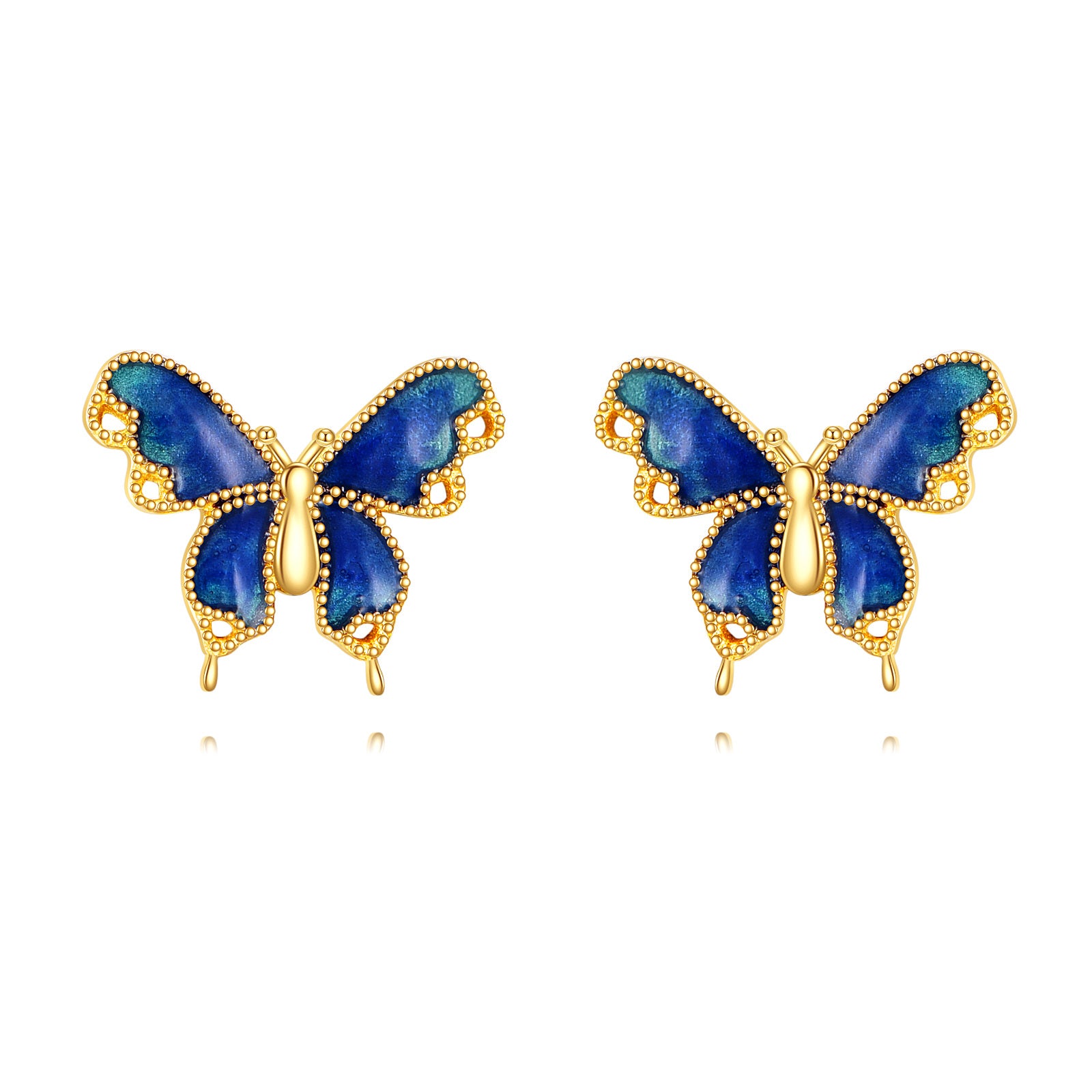 14K Gold Butterfly Stud Earrings