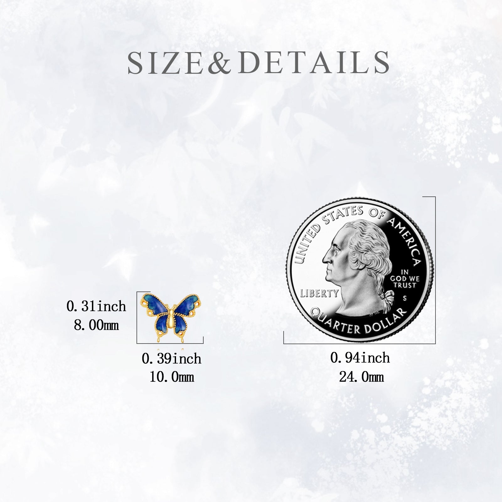 14K Gold Butterfly Stud Earrings