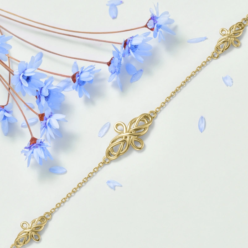 14K Gold Celtic Knot Bracelet for Women