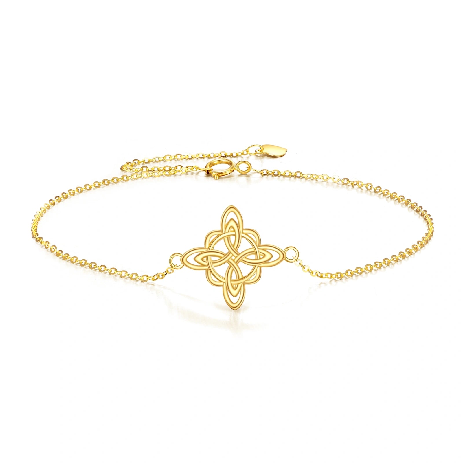 14K Gold Celtic Knot Charm Bracelet