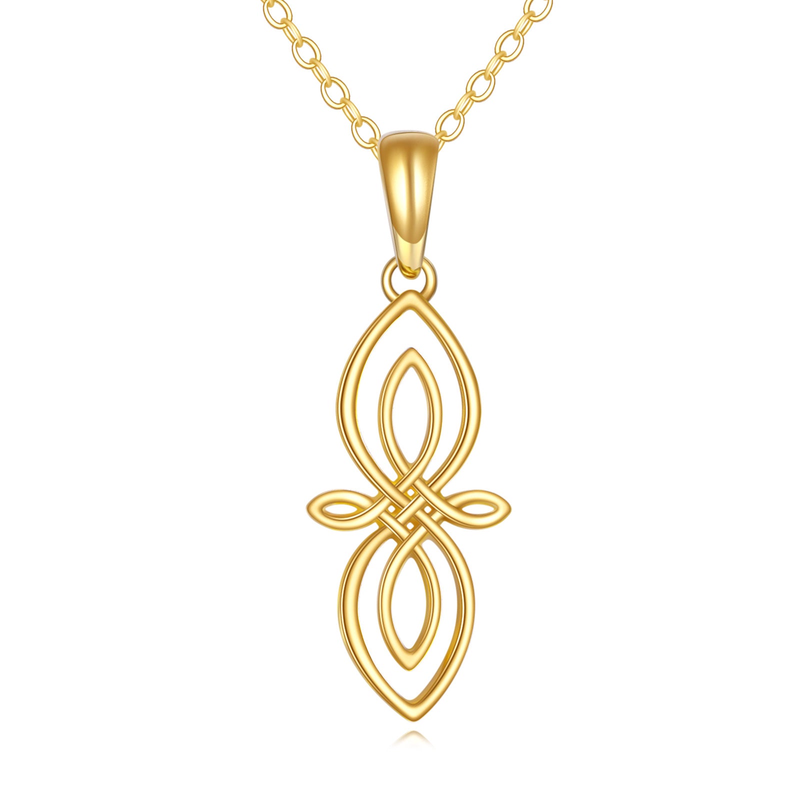 14K Gold Celtic Knot Pendant Necklace