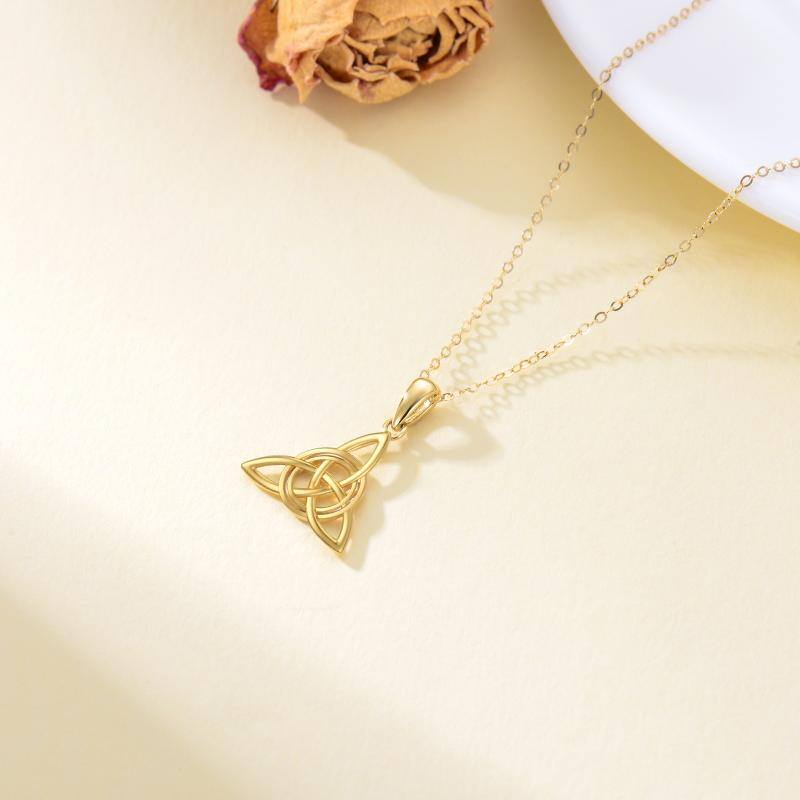 14K Gold Celtic Knot Pendant Necklace