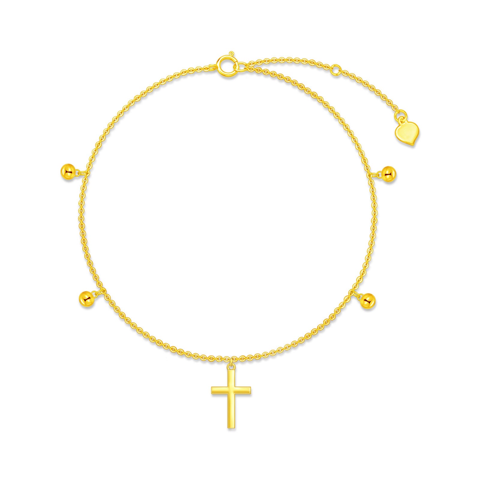 14K Gold Cross Charm Bracelet