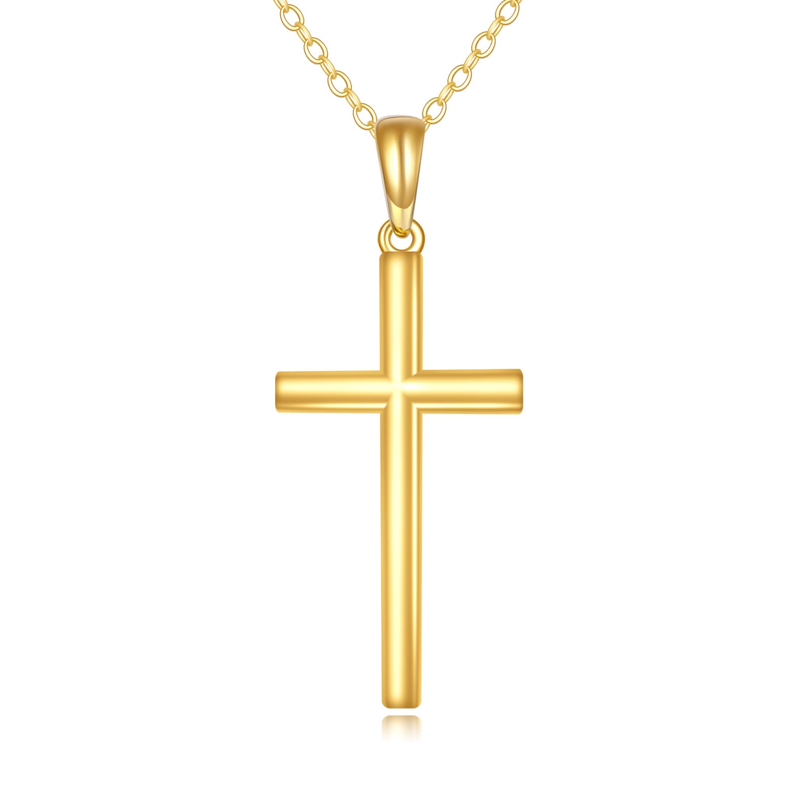 14K Gold Cross Pendant Necklace