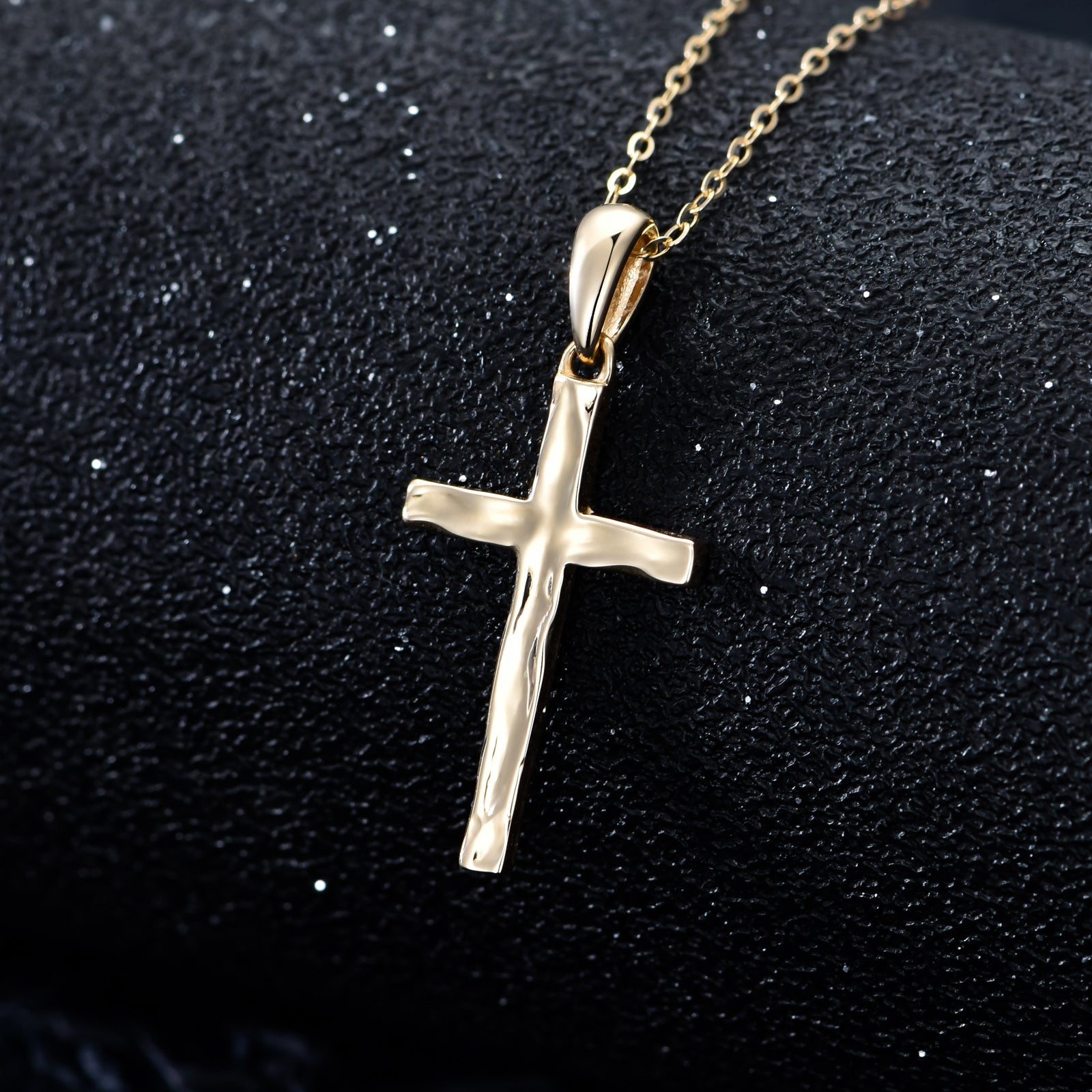 14K Gold Cross Pendant Necklace