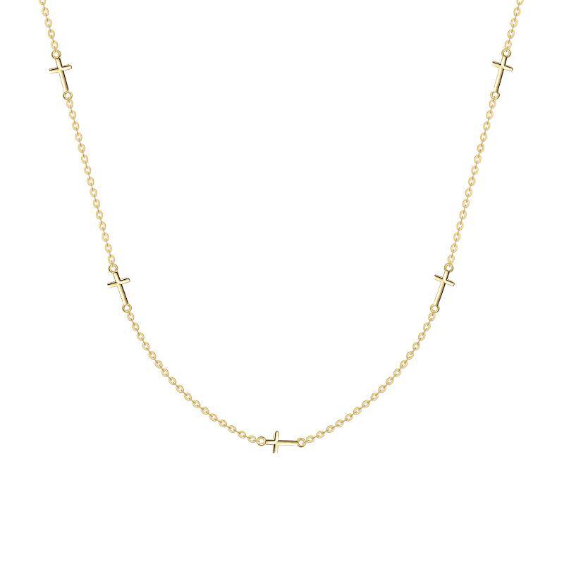 14K Gold Cross Pendant Necklace