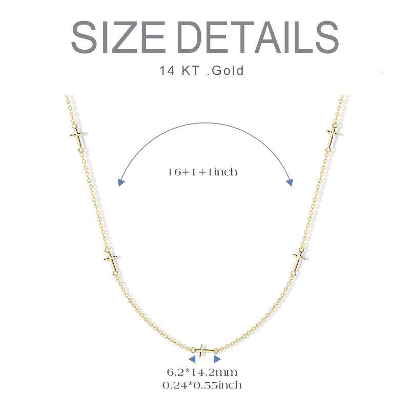 14K Gold Cross Pendant Necklace