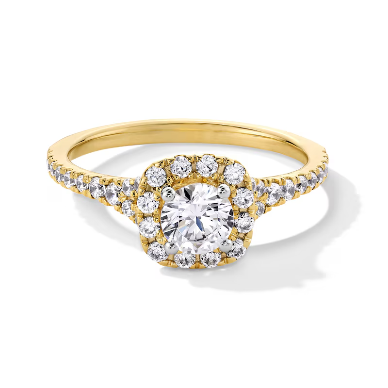 14K Gold 1 to 3.5 CT.T.W. Round Lab Created Diamond Frame Split Shank Custom Engagement Band IGI Certified