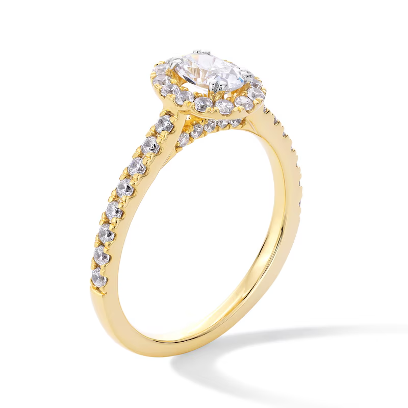 14K Gold 1 to 3.5 CT.T.W. Oval Lab Created Diamond Custom Frame Engagement Ring D VVS1-VS1 IGI Certified